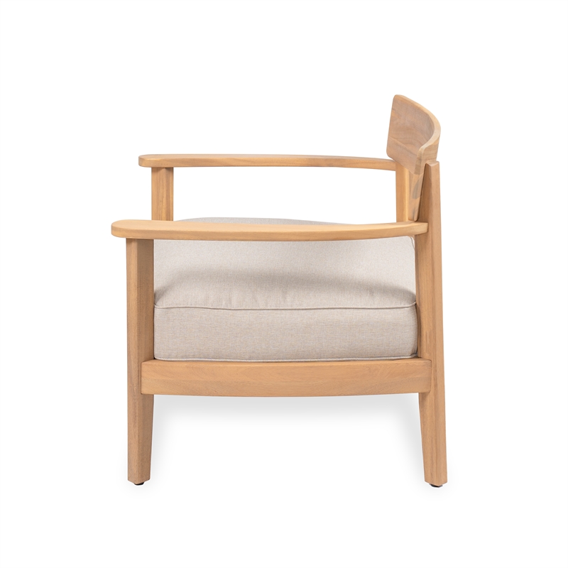 Acacia Wood Outdoor Club Chair with Seat Cushion