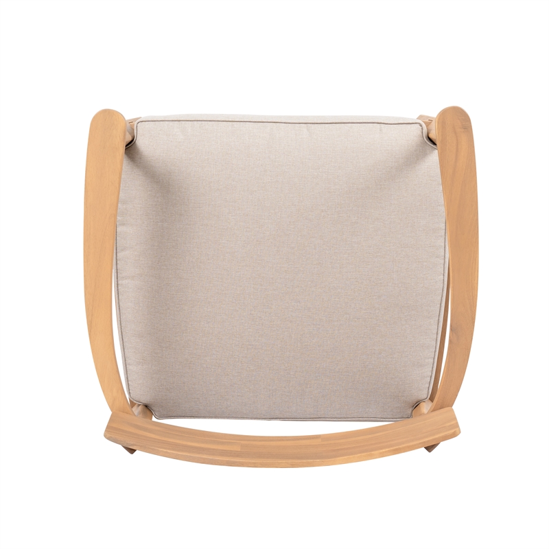 Acacia Wood Outdoor Club Chair with Seat Cushion