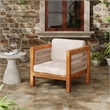 Outdoor Acacia Club Chair with Rope Arms and Cushions