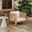 Outdoor Acacia Club Chair with Rope Arms and Cushions