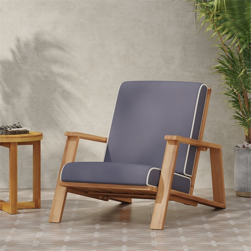 Faux Leather Club Chair with Wood Legs
