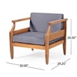 Outdoor Acacia Wood Club Chairs with Cushions