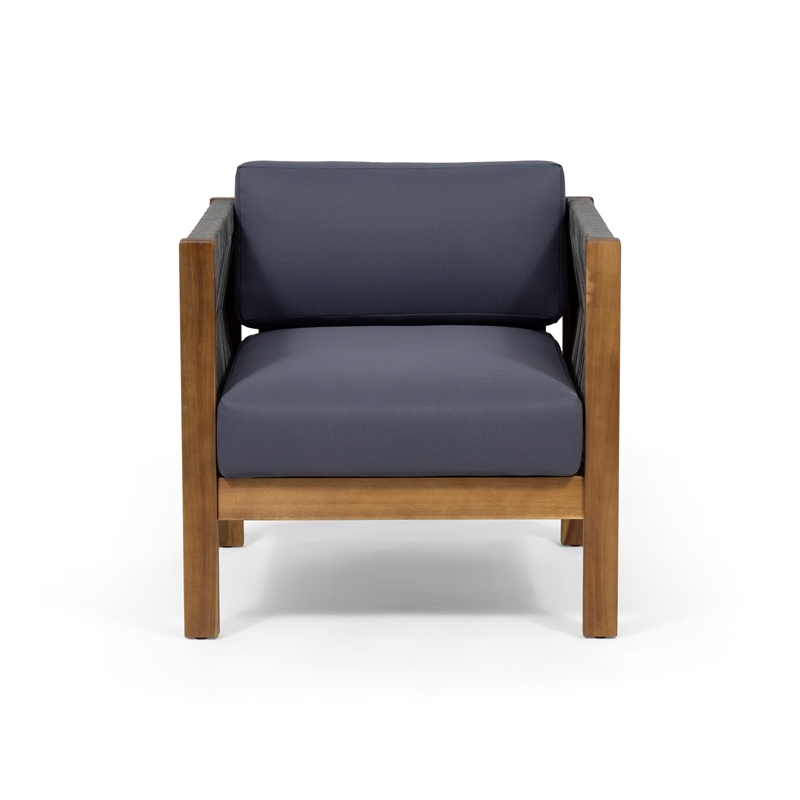 Contemporary Upholstered Accent Chair with Wood Legs