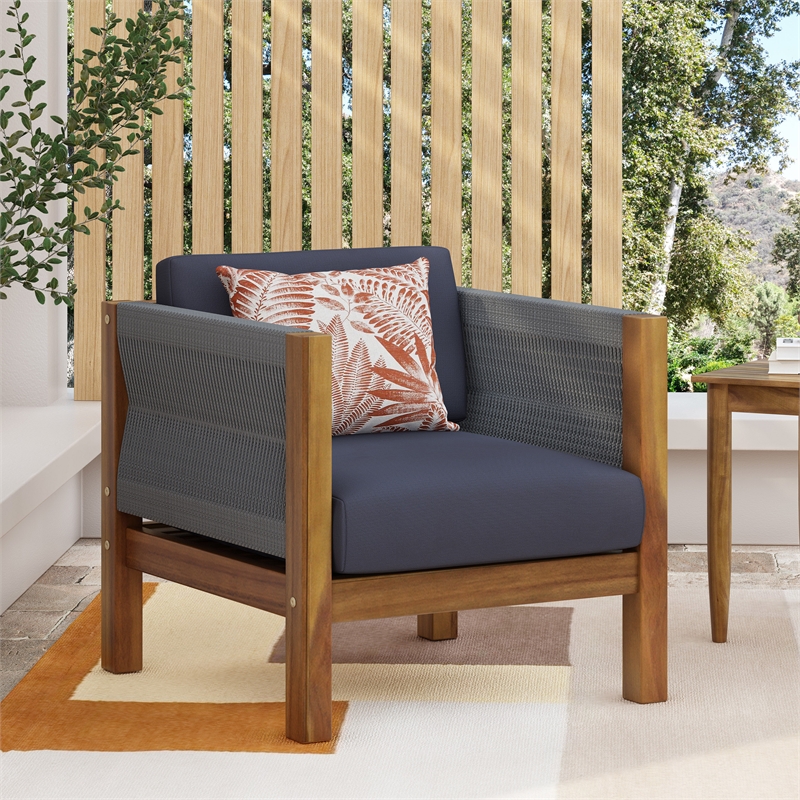 Contemporary Upholstered Accent Chair with Wood Legs