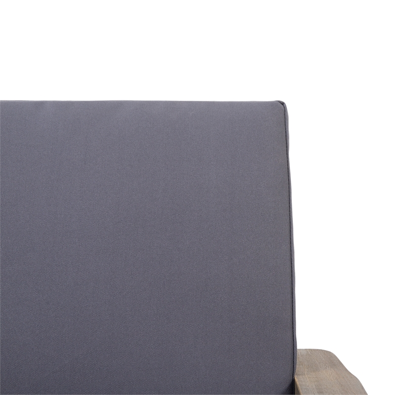 Set of 2 Acacia Wood Outdoor Club Chairs with Cushions