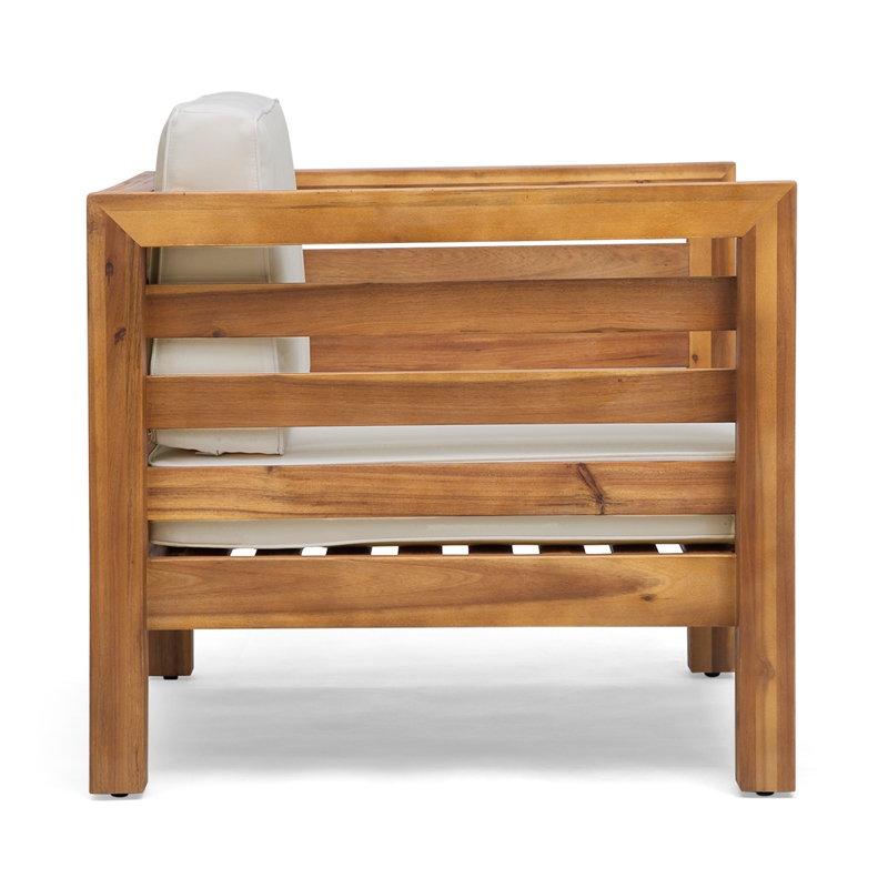 Modern Wood Rope Outdoor Club Chair with Cushions