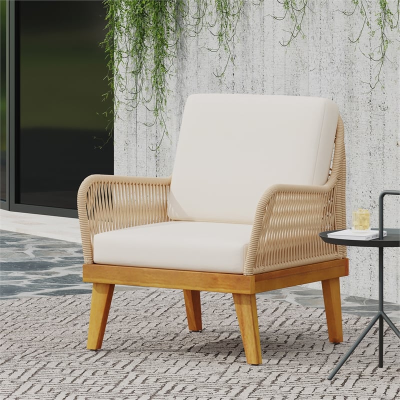 Contemporary Upholstered Club Chair with Tufted Back
