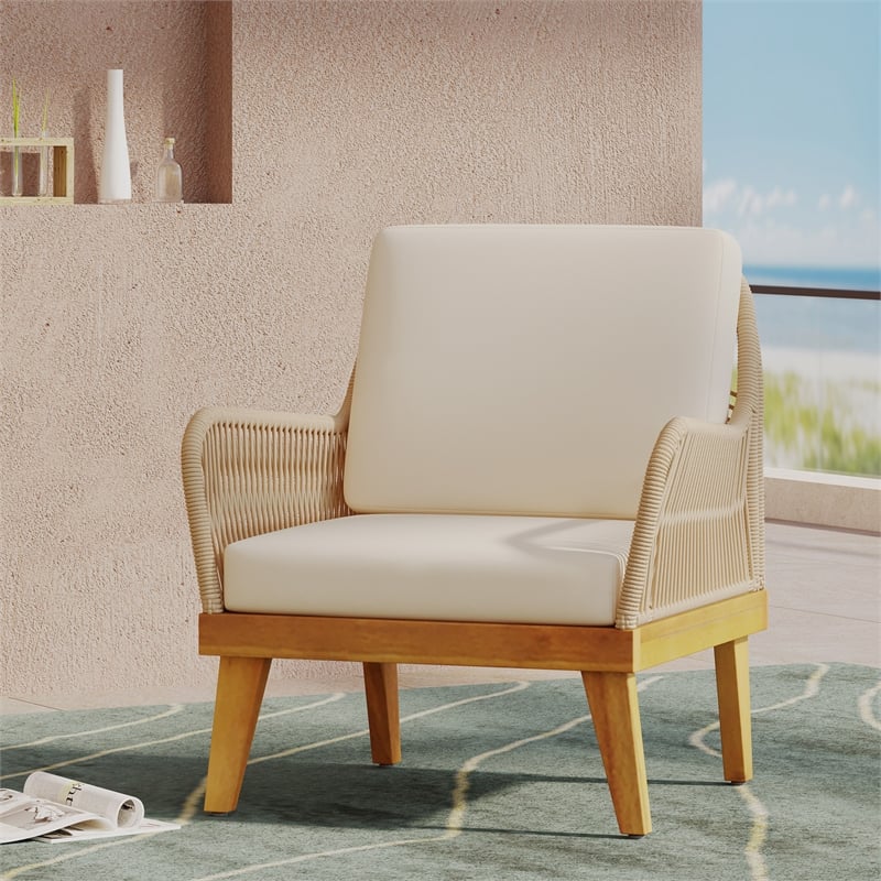 Contemporary Upholstered Club Chair with Tufted Back