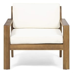Outdoor Acacia Wood Club Chairs with Cushions
