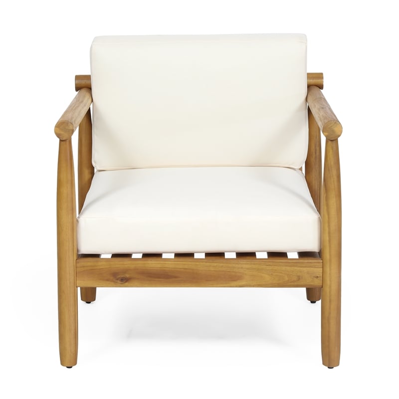 Mid-Century Modern Faux Leather Club Chair