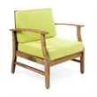 Green Velvet Club Chair with Sloping Arms and Tapered Legs