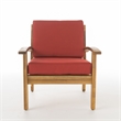 Beige Upholstered Club Chair with Solid Wood Frame