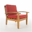 Beige Upholstered Club Chair with Solid Wood Frame