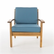 Tufted Leather Club Chair with Wood Frame