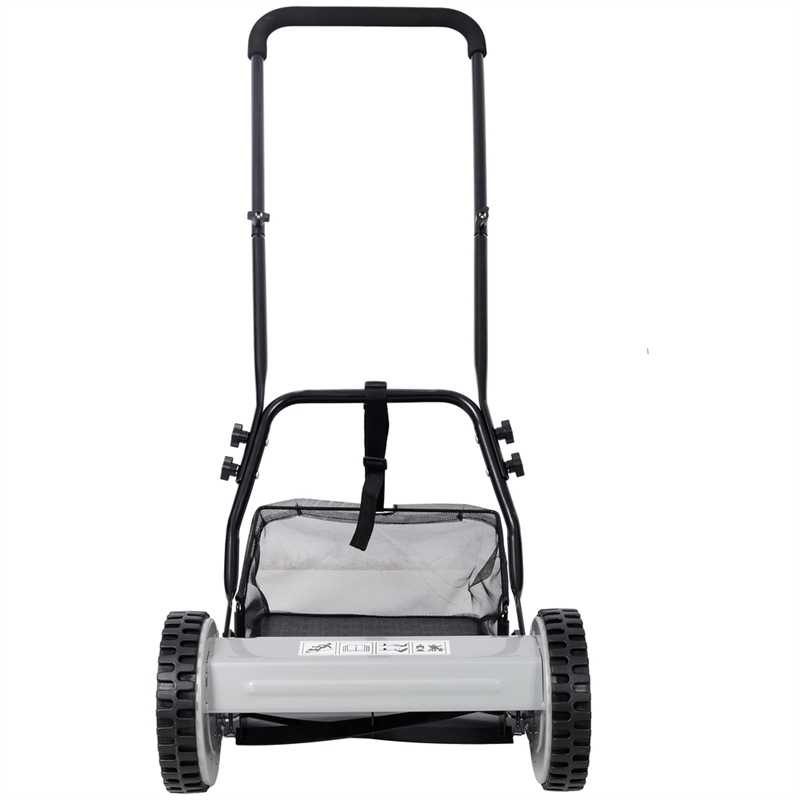 14 5 Blade Push Reel Lawn Mower with Catcher Gray