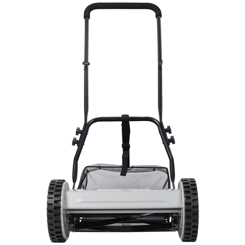 14 5 Blade Push Reel Lawn Mower with Catcher Gray