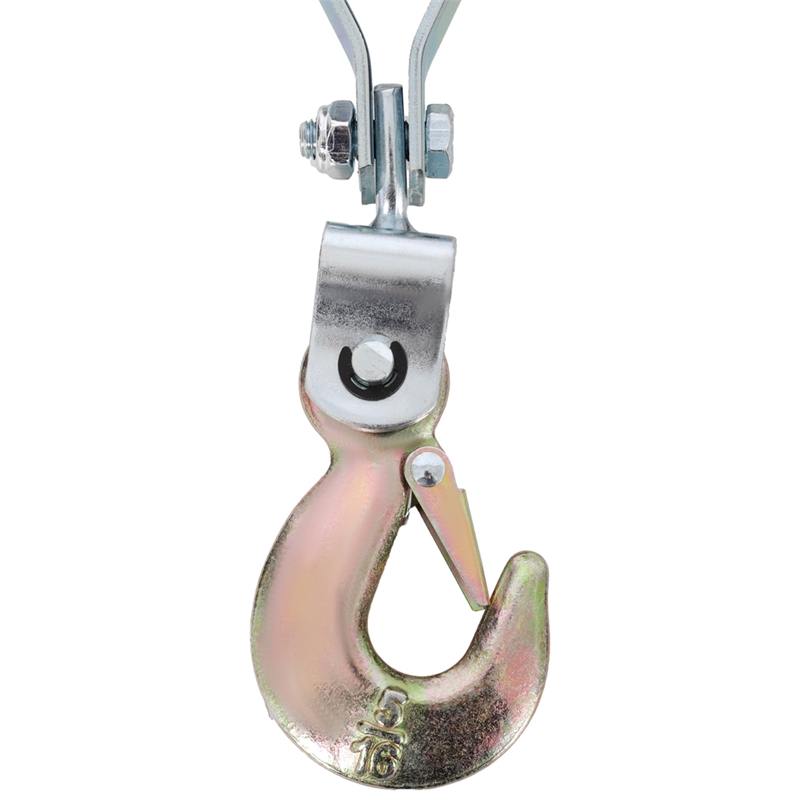 Silver Steel 4T Hand Winch Puller Dual Gear Ratchet  3 Hooks 12ft Cable