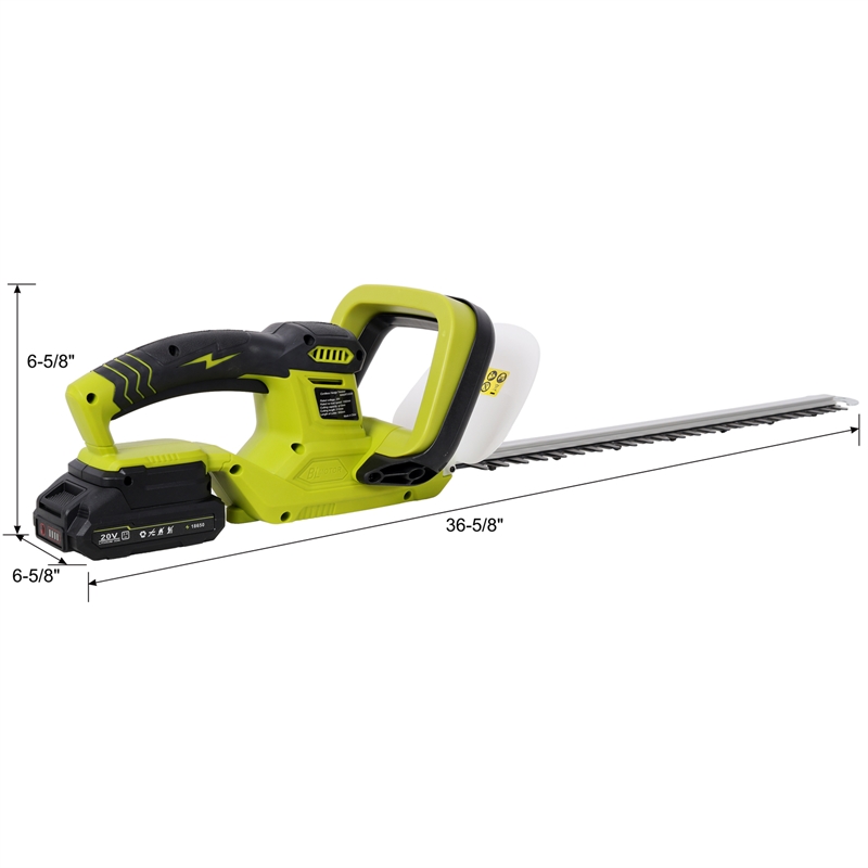 21V Cordless Hedge Trimmer  Green Plastic Body 21 Steel Blade included