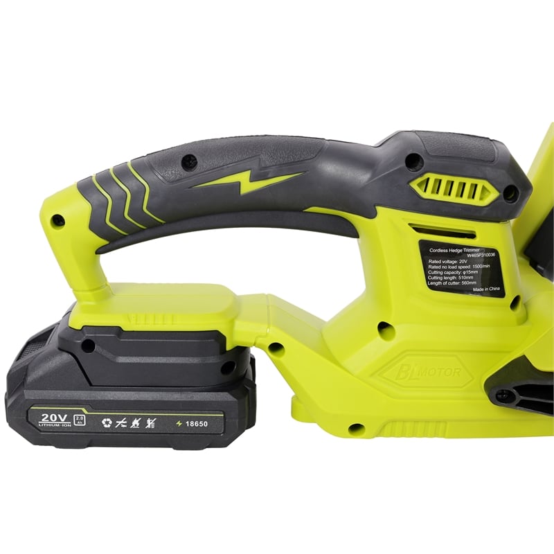 21V Cordless Hedge Trimmer  Green Plastic Body 21 Steel Blade included