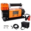 12V Heavy Duty Air Compressor  Orange Metal 150 PSI Tire Inflator with Gauge