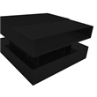 Modern Black MDF Lift Top Coffee Table with LED Lights Glass Top Storage Drawers