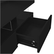 Modern Black MDF Lift Top Coffee Table with LED Lights Glass Top Storage Drawers