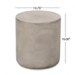 Modern Light Grey Concrete Round Outdoor SideTable Lightweight MGO Table