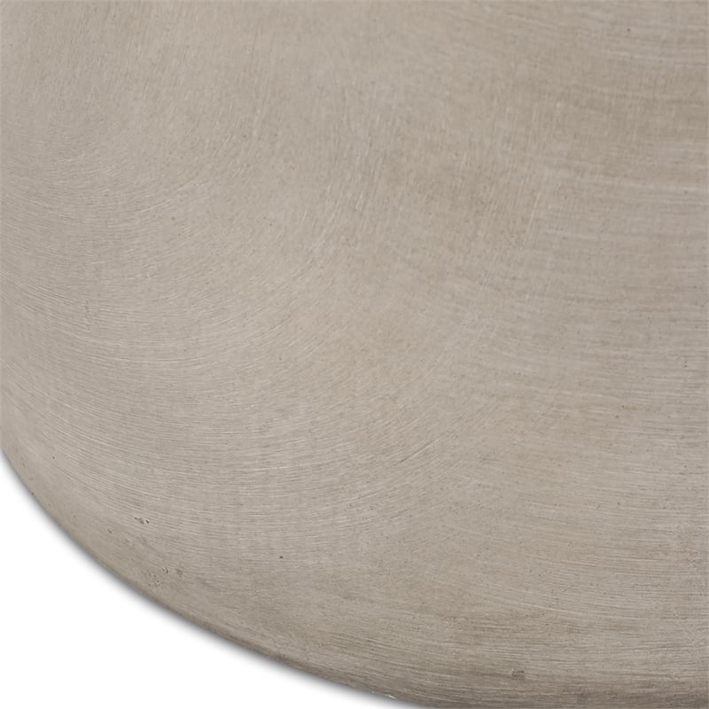 Modern Light Grey Concrete Round Outdoor SideTable Lightweight MGO Table