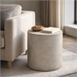 Modern Light Grey Concrete Round Outdoor SideTable Lightweight MGO Table