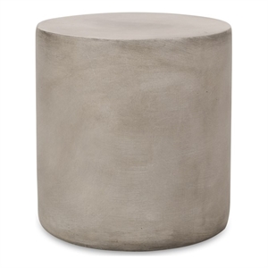 Modern Light Grey Concrete Round Outdoor SideTable Lightweight MGO Table