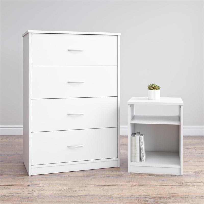 Classic  White Solid Wood Nightstand