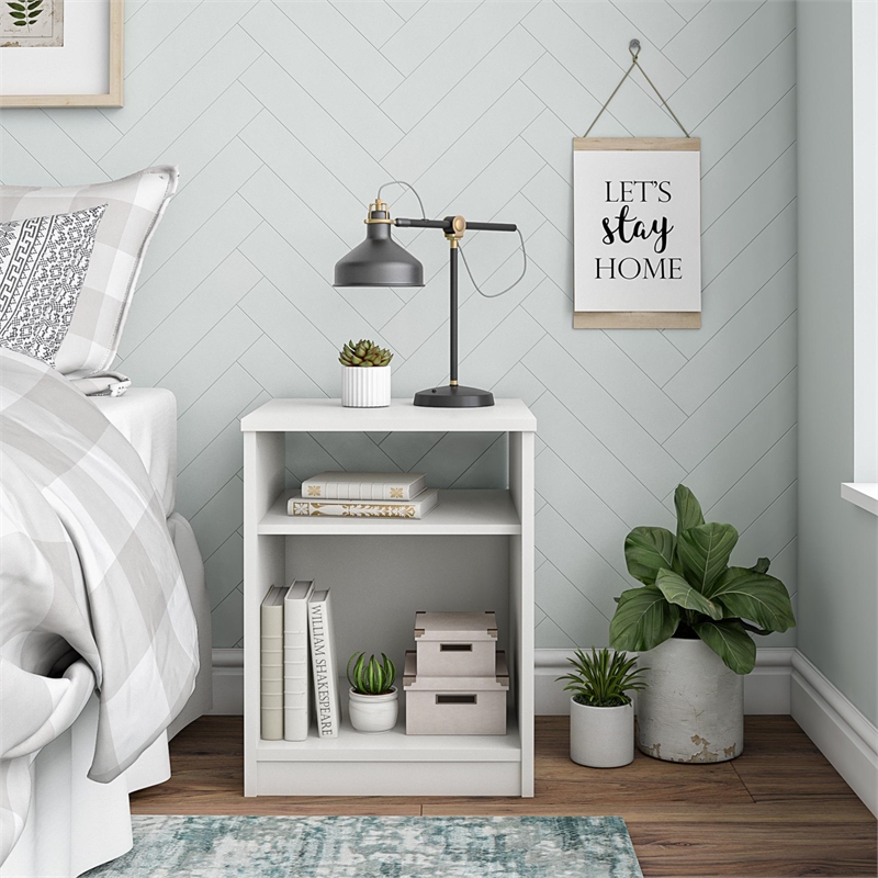 Classic  White Solid Wood Nightstand