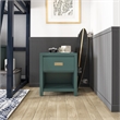 1 Drawer Solid Wood Nightstand  Green