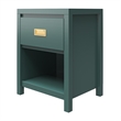 1 Drawer Solid Wood Nightstand  Green
