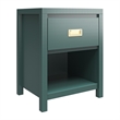 1 Drawer Solid Wood Nightstand  Green