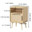 22.83 Beige   Nightstand Side Table with Solid Wood Legs
