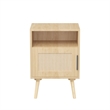 22.83 Beige   Nightstand Side Table with Solid Wood Legs