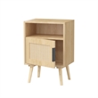 22.83 Beige   Nightstand Side Table with Solid Wood Legs