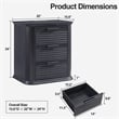Black Fluted Solid Wood Nightstand with 3 Drawers and Charging Station
