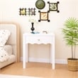 White Solid Wood Nightstand with Drawer and Wavy Apron Design