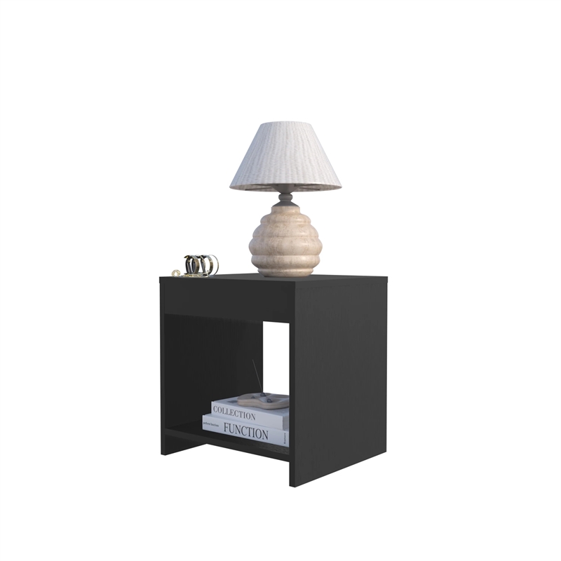 Nightstand with Open Storage  Solid Wood
