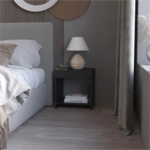 Nightstand with Open Storage  Solid Wood