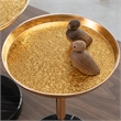 Adjustable Gold Side Table with Natural Marble Pedestal for Display and Storage