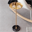 Adjustable Gold Side Table with Natural Marble Pedestal for Display and Storage