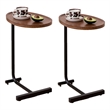 Brown C-shaped Metal Side Table for Living Room & Bedroom 2Piece