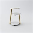 White Gold 3 Tier Round Side Table Solid Wood Nightstand
