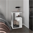 White 25 H Side Table with 1 Shelf  Engineered Wood