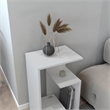 White 25 H Side Table with 1 Shelf  Engineered Wood