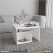 White 25 H Side Table with 1 Shelf  Engineered Wood