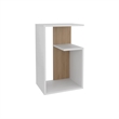 25  White Side Table with 1 Shelf Engineered Wood